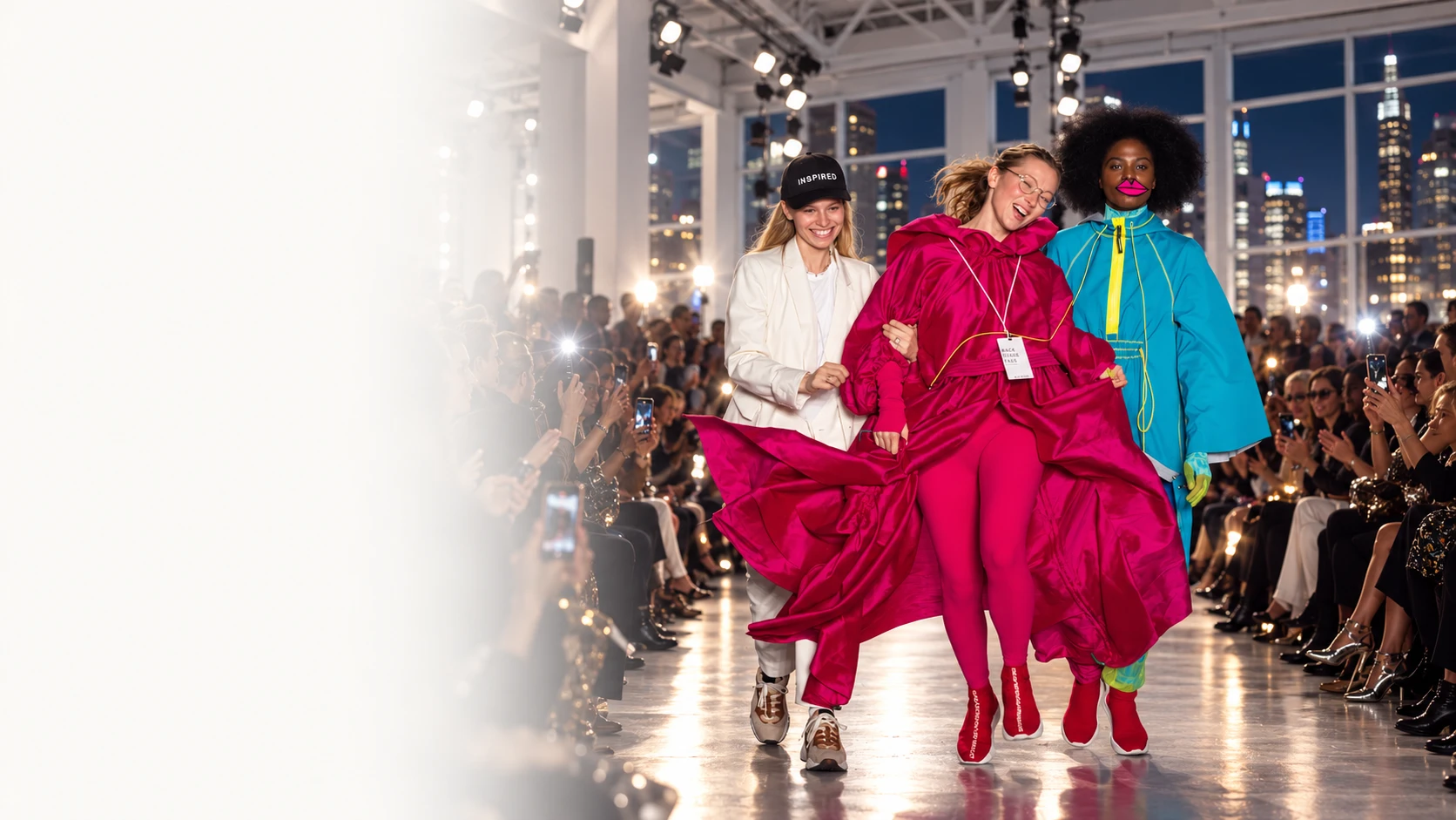 The collective in ivory, pink and blue from the cinematic pitch